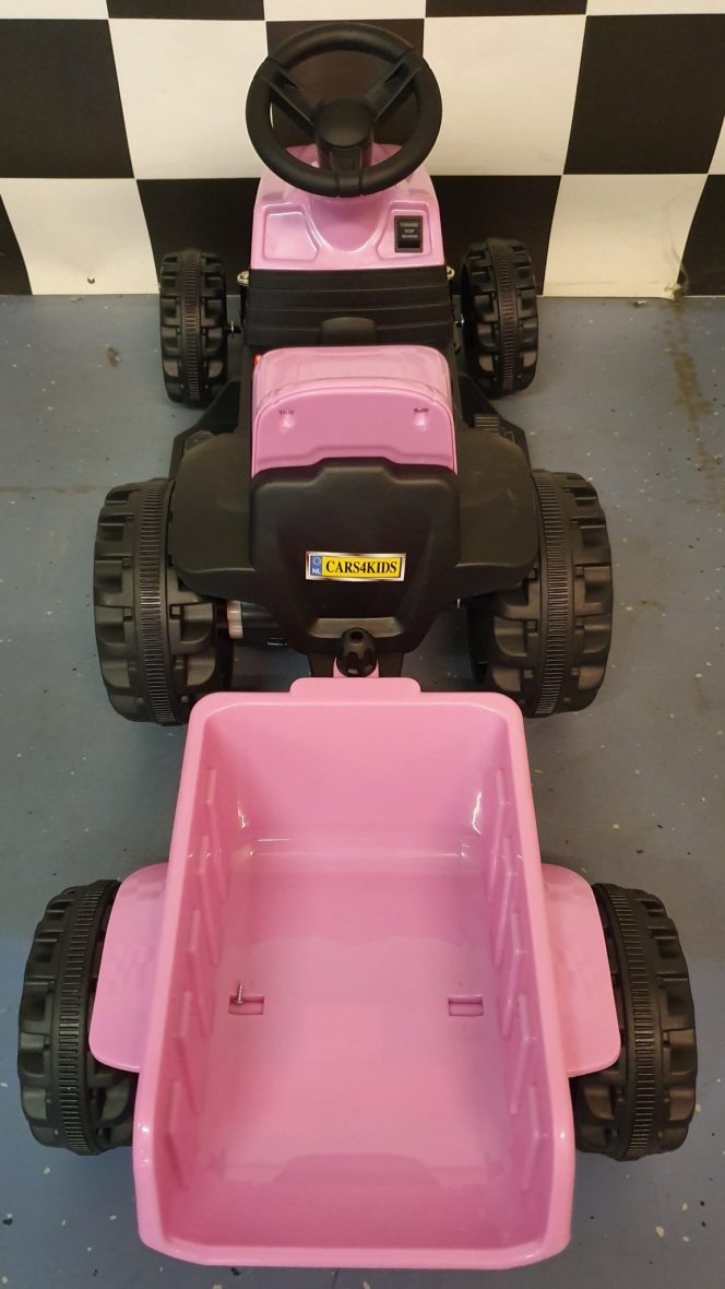 Kinder-tractor-6volt-roze