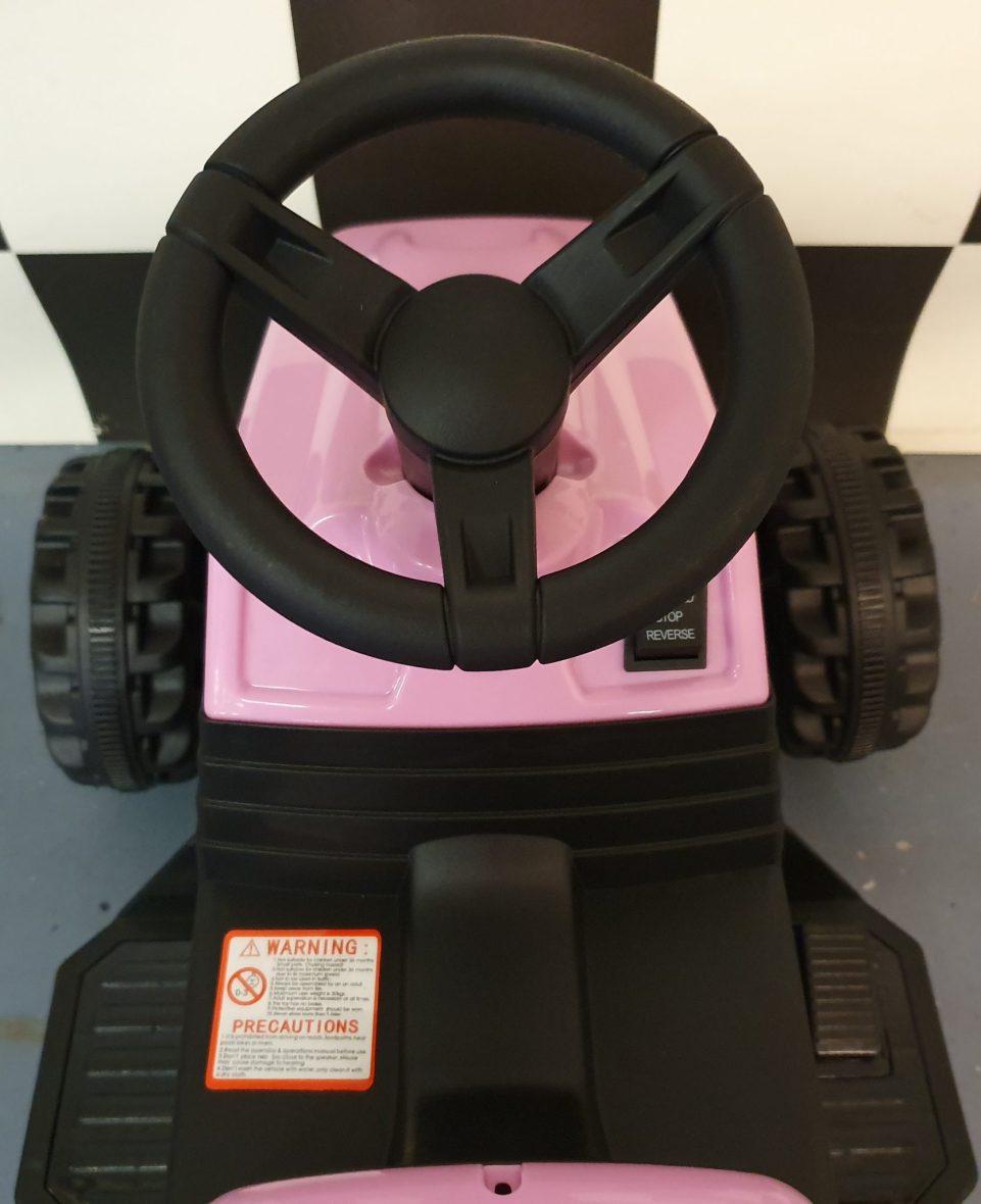 Kinder-tractor-roze-6volt