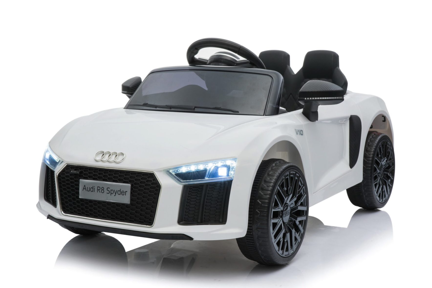 Children’s Car Audi R8 12 Volt White with Remote Control and Soft Start