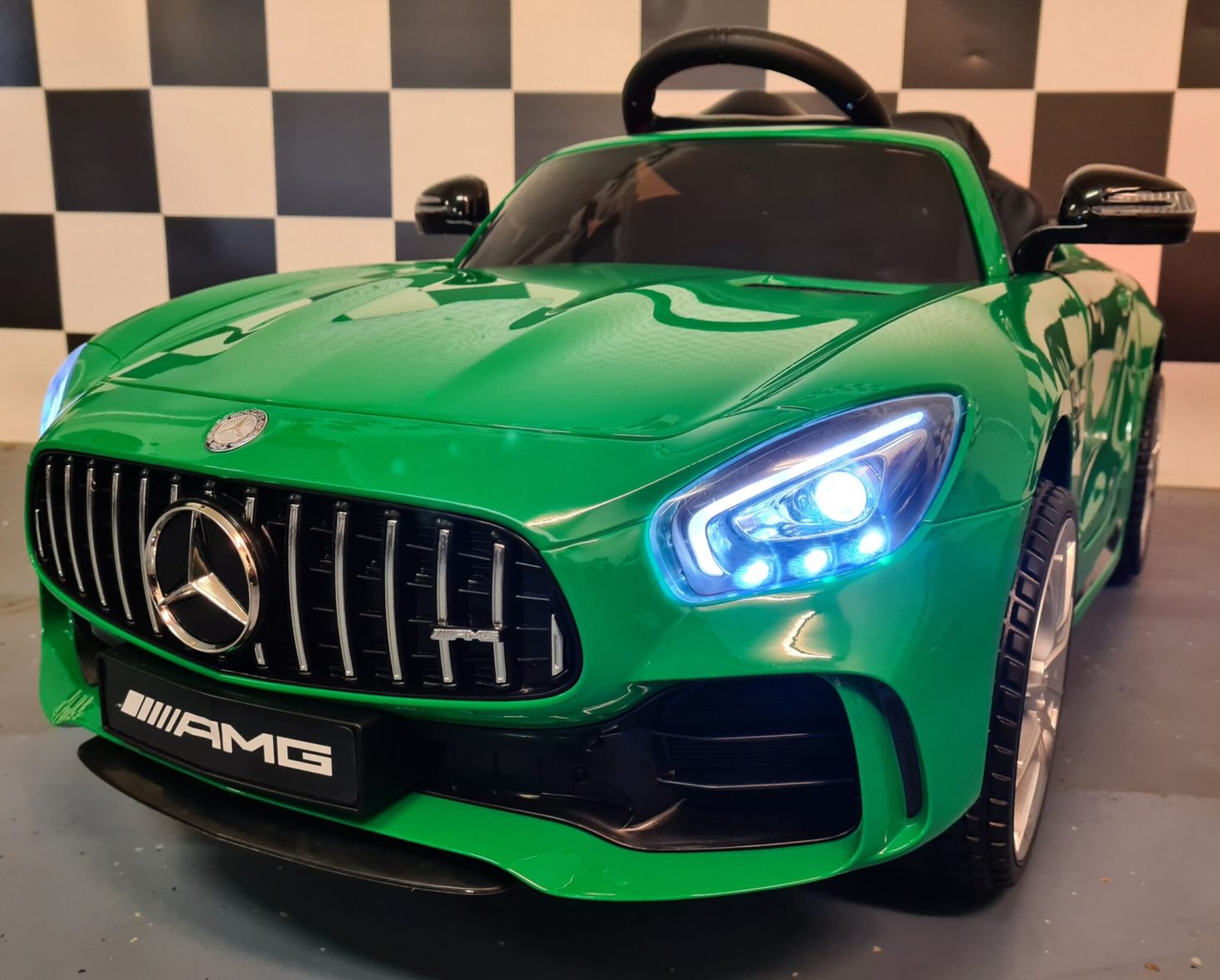 Children’s Car Mercedes Gtr Metallic Green with Rc