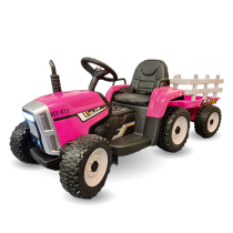 Children's Tractor 12 Volts with Trailer Pink