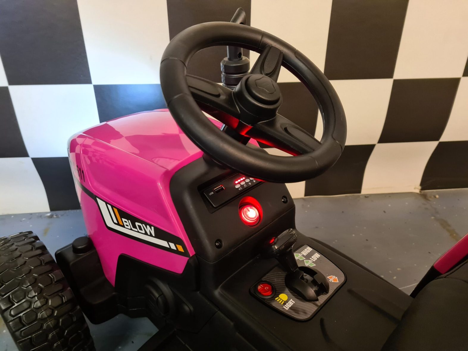 Roze-kinder-tractor