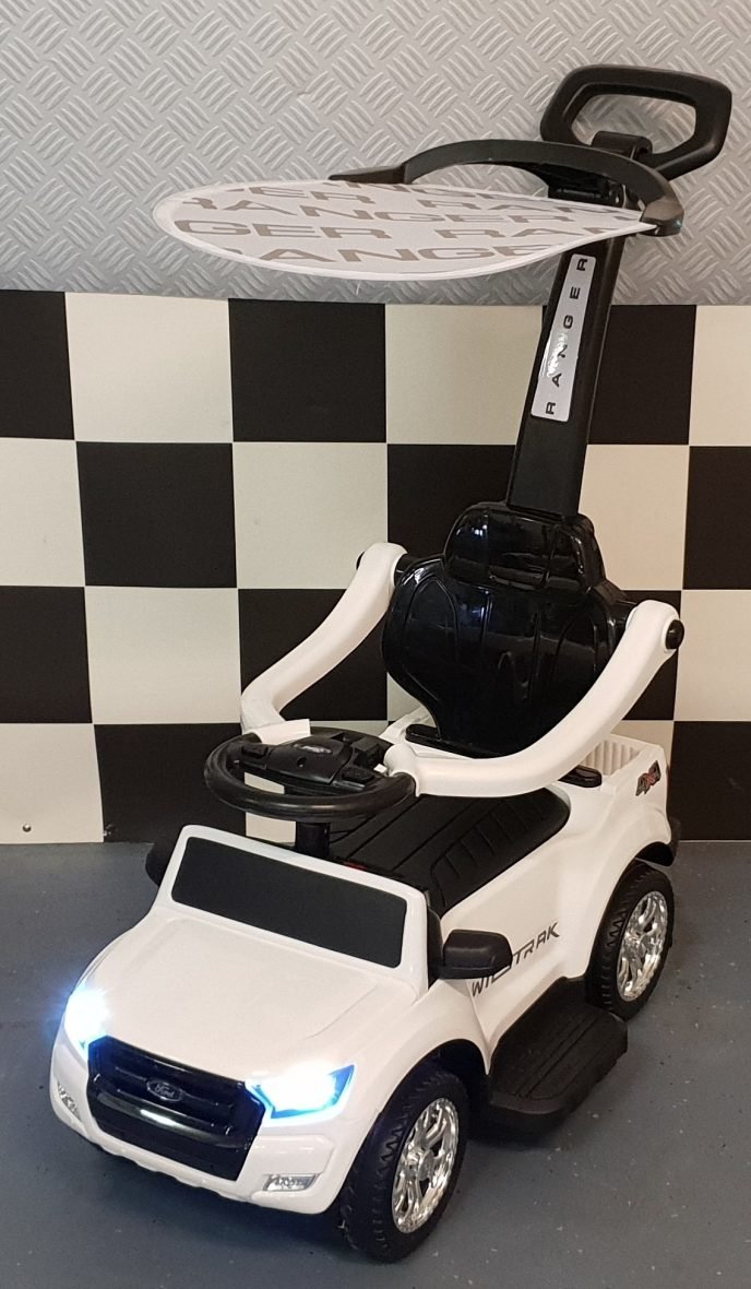 Ford Ranger Mini 6 Volt Ride-On Car / Push Car with Lighting White