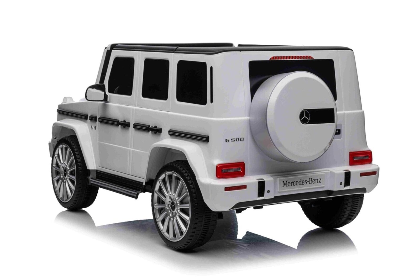 Battery children’s car Mercedes G500 white 12 volts – Gallery Image