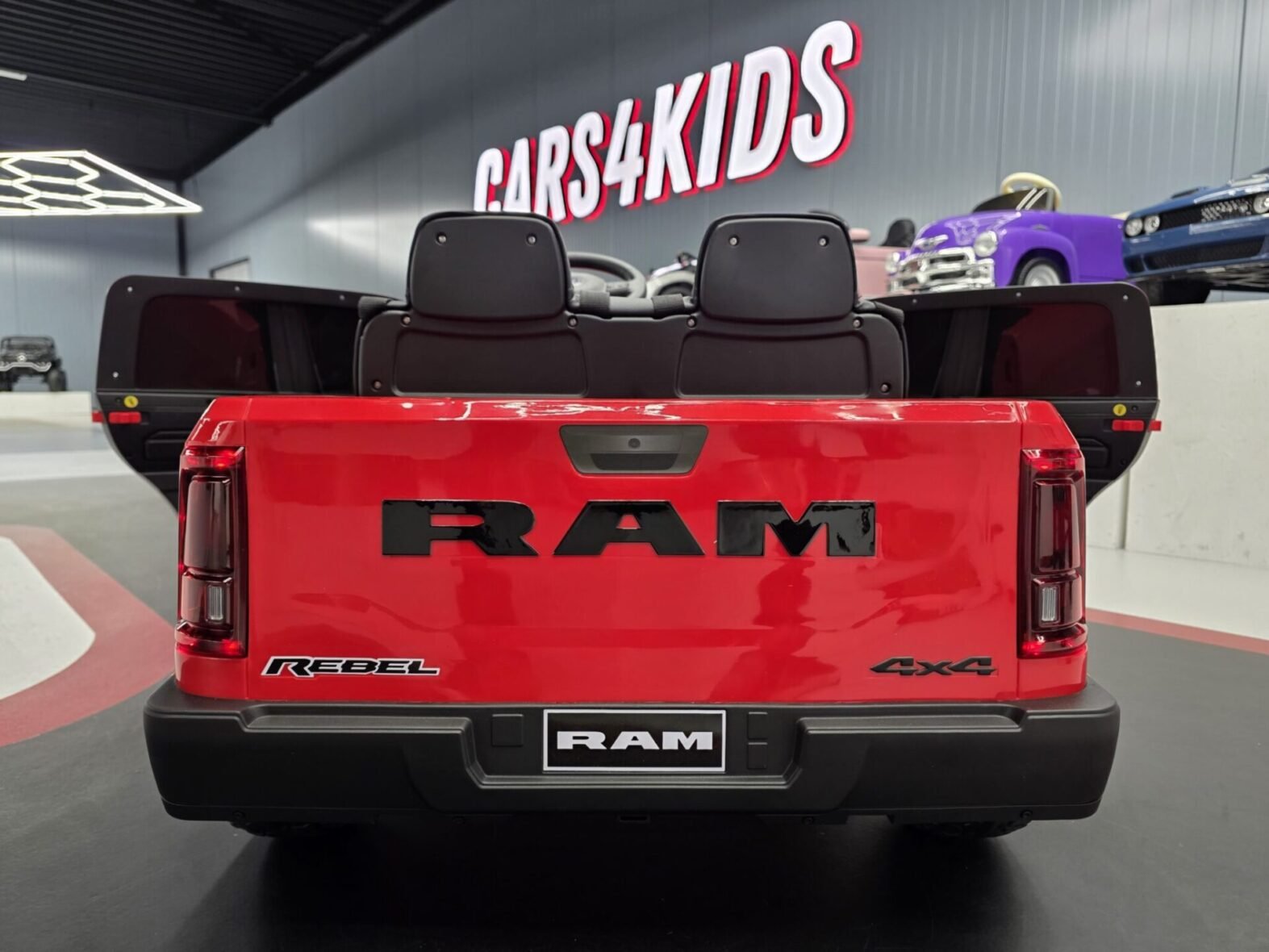 Dodge RAM kids electric truck rear view with detailed styling