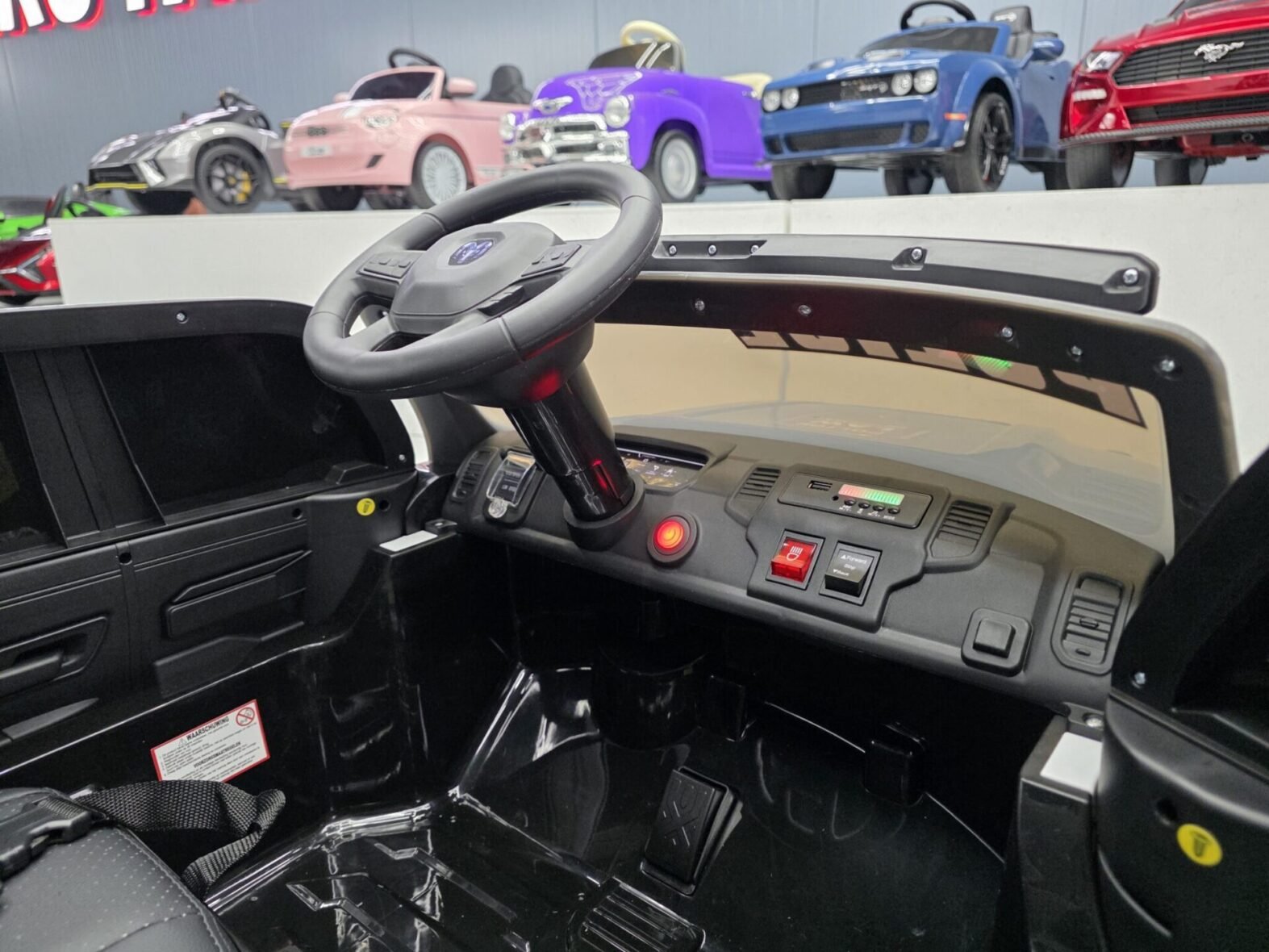 Dodge RAM Police Car 12V Electric Ride-On Detailed Close-Up