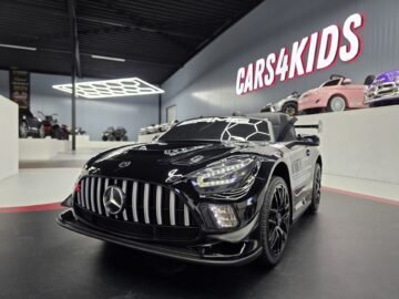 Mercedes GT3 AMG kids electric car in metallic black - main view