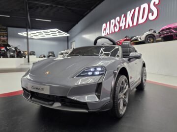 Porsche Taycan 24V grey kids electric car front view