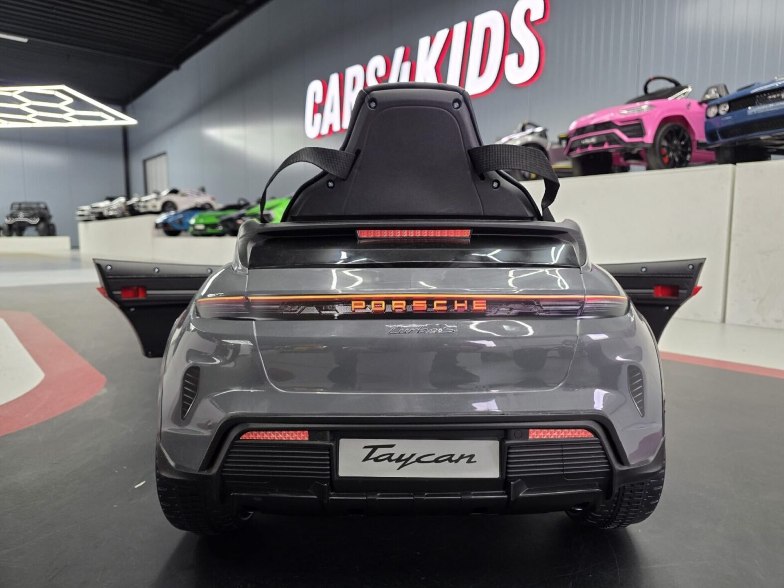 Porsche Taycan 12V kids car leather seat with seat belt