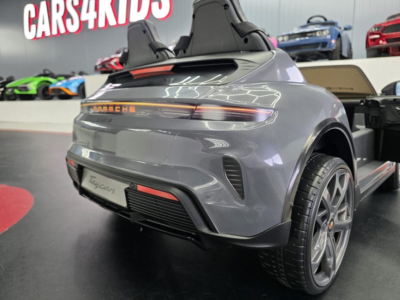 Porsche Taycan 24V electric ride-on car rear view