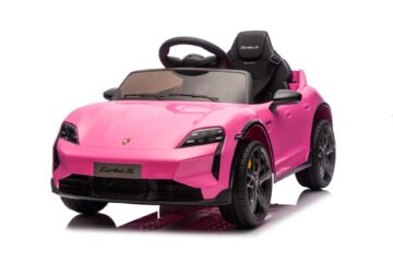 Pink Porsche Taycan 12V kids electric ride-on car front view