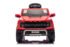 Red Ford Raptor electric car for kids showing dashboard and steering wheel