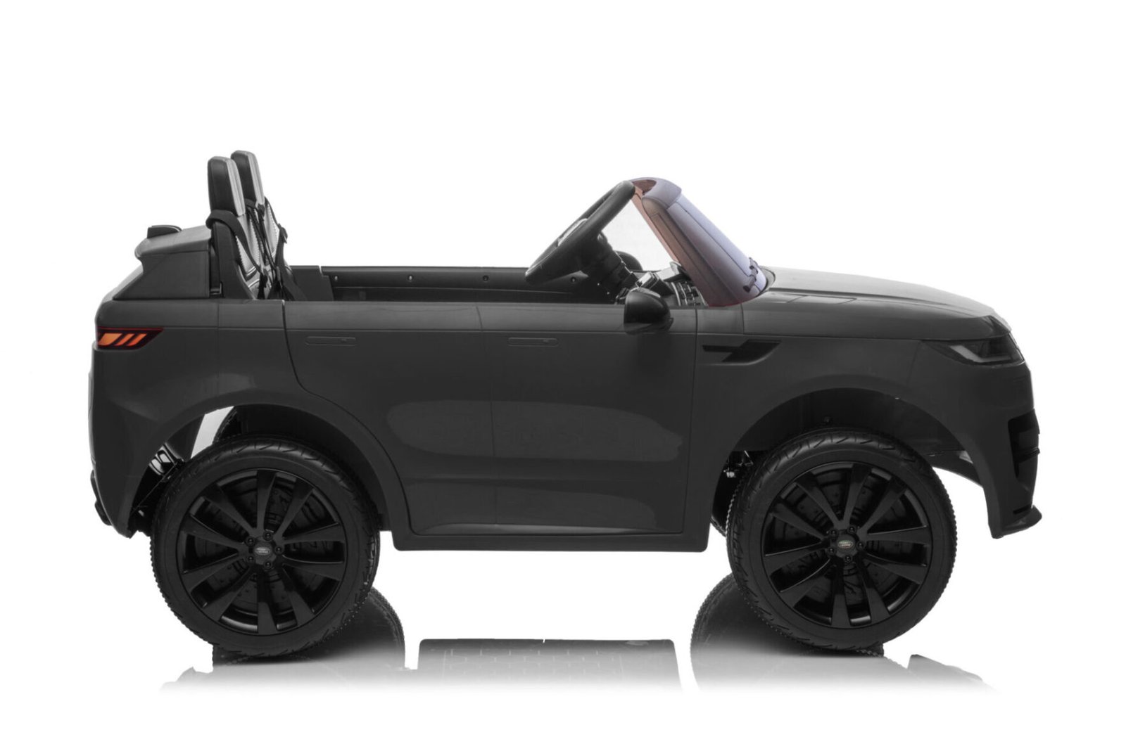 Black Range Rover Sport 24V kids car side profile view