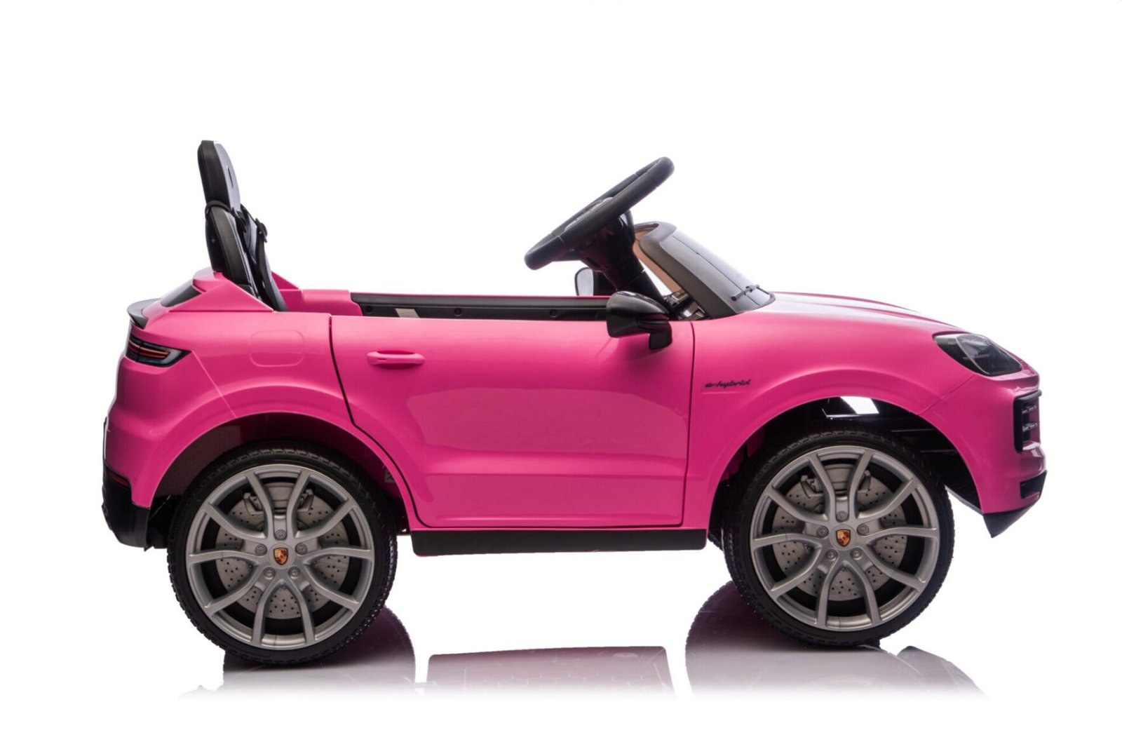 Porsche Cayenne kids electric ride-on pink rear view with lights