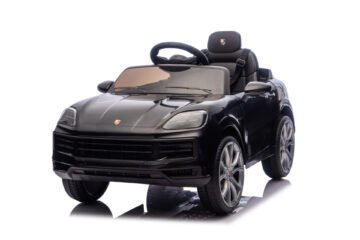 Porsche Cayenne kids electric ride-on car in black 12V main view
