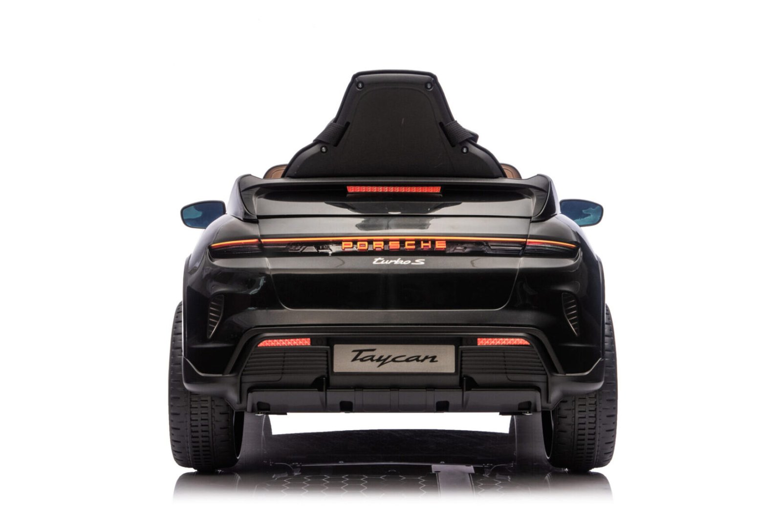 Black Porsche Taycan kids electric car with remote control
