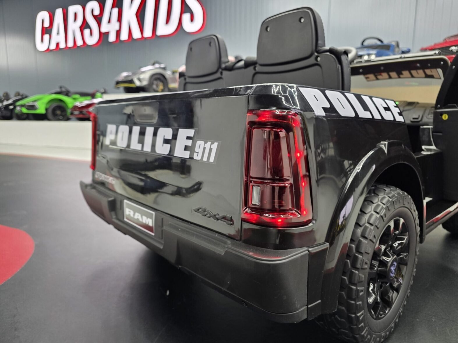 Dodge RAM Police Car Ride-On Parental Remote Control 2.4GHz